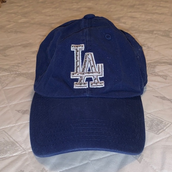 Navy blue Los Angeles ball cap dazzled logo. - Picture 2 of 2